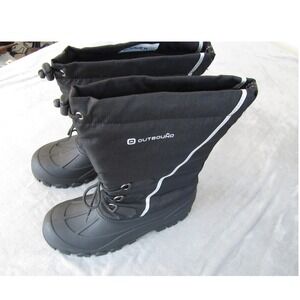 Outbound Mens Black Winter Snow Boots Waterproof Shell Lug Sole 187-0911-8